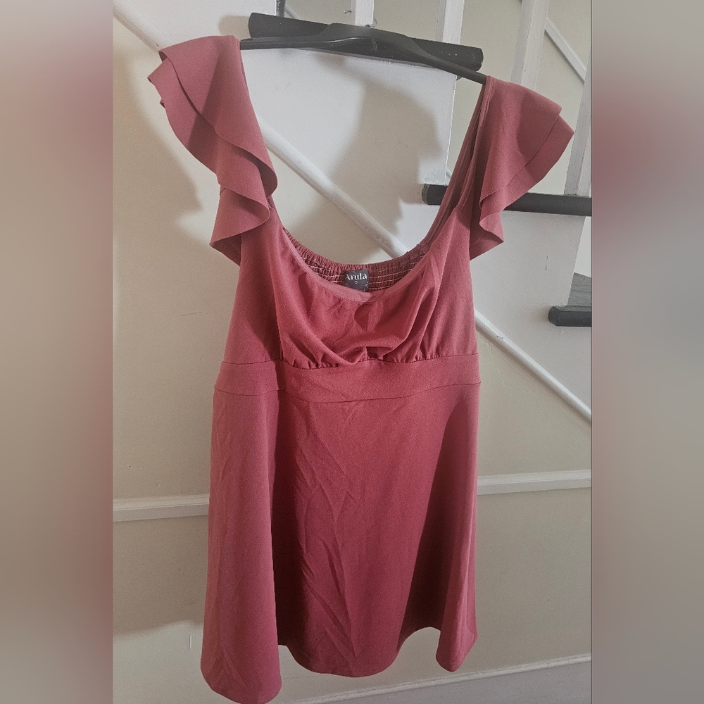 ARULA Mauve Ruffle Mini Dress - Picture 2 of 5